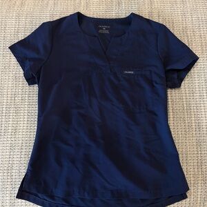 Jaanuu Women's Navy Blue Scrub Top